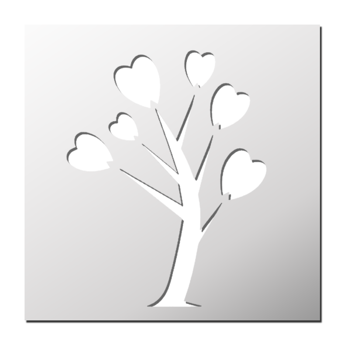 Pochoir Arbre Coeurs