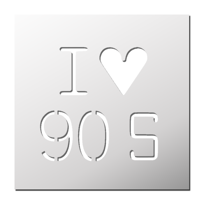 Pochoir J'aime les années 90