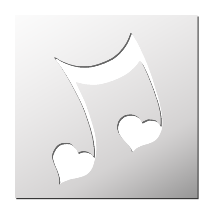 Pochoir Note de Musique Coeur