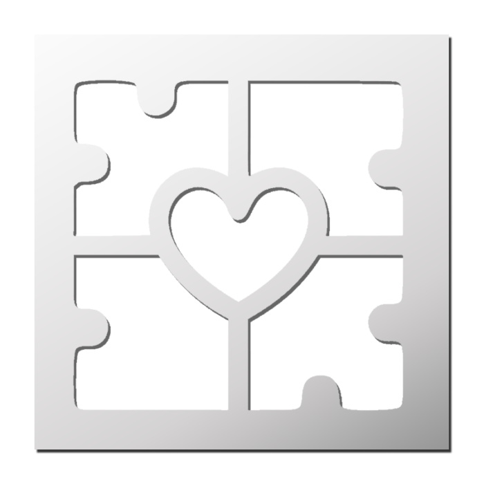 Pochoir Puzzle Coeur