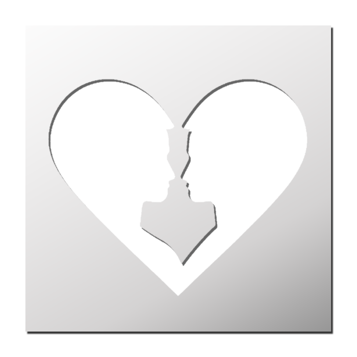 Pochoir Coeur Visages