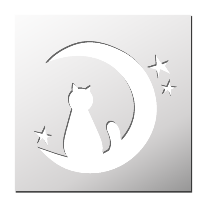 Pochoir Chat Croissant de Lune