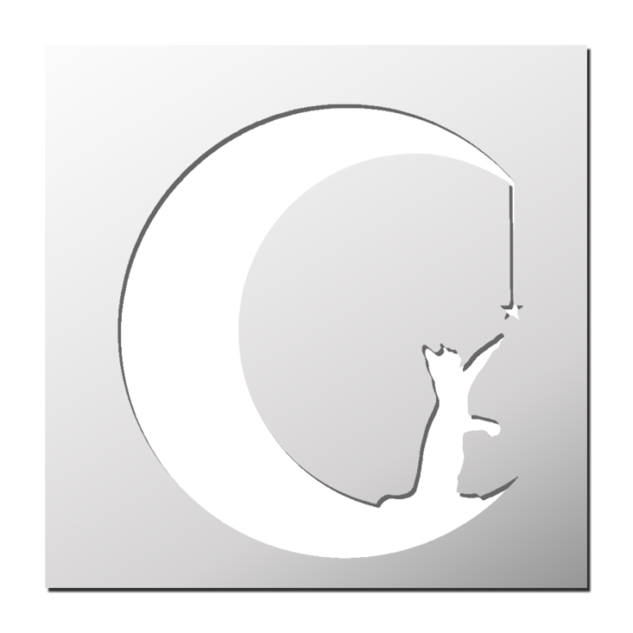 Pochoir Lune Chat Etoile