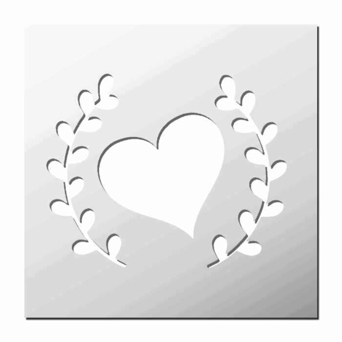 Pochoir Coeur Ornement