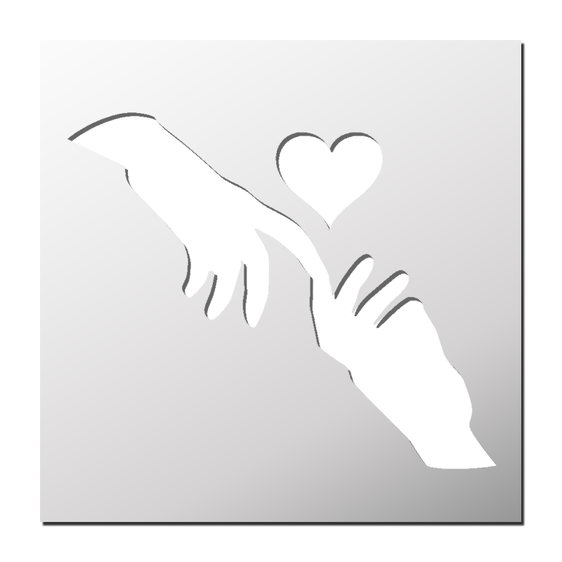 Pochoir Amour Mains Coeur