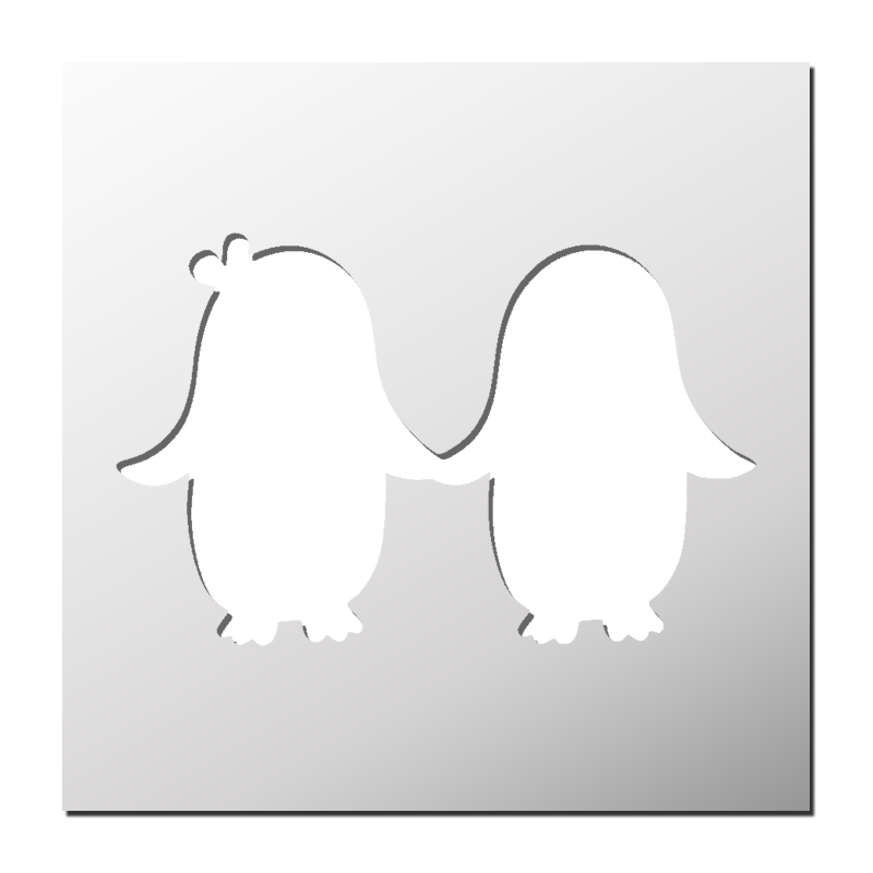 Pochoir Couple Pingouins