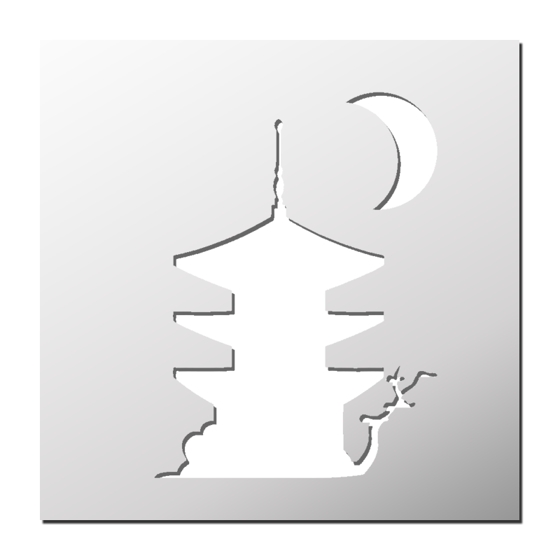 Pochoir Temple Japon