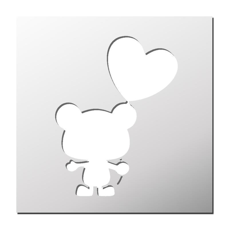 Pochoir Ourson Coeur