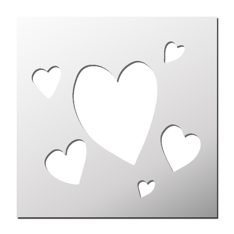 Pochoir Coeurs