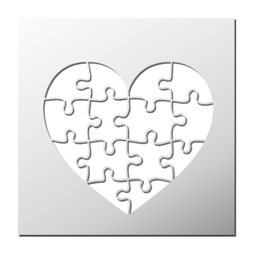Pochoir Coeur Puzzle | Le Monde du Pochoir