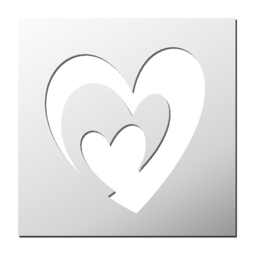 Pochoir Double Coeur | Le Monde du Pochoir