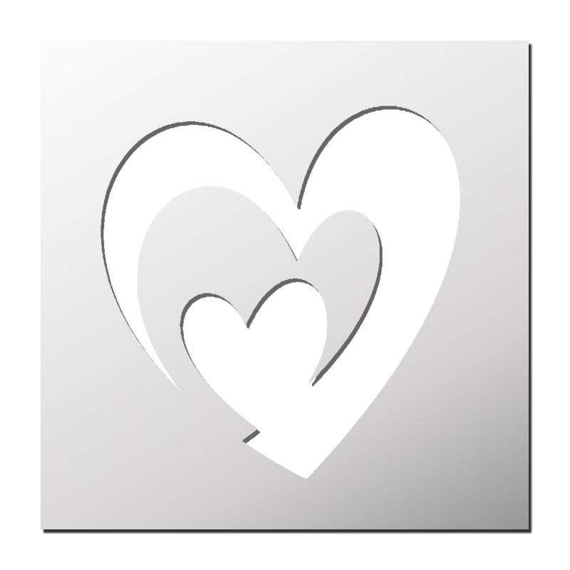 Pochoir Double Coeur | Le Monde du Pochoir