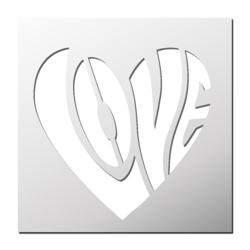 Pochoir Coeur Love | Le Monde du Pochoir