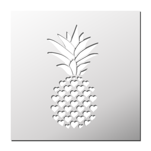 Pochoir Ananas Coeurs | Le Monde du Pochoir