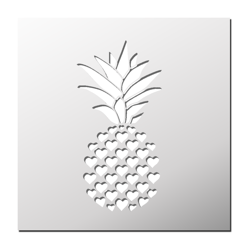 Pochoir Ananas Coeurs | Le Monde du Pochoir