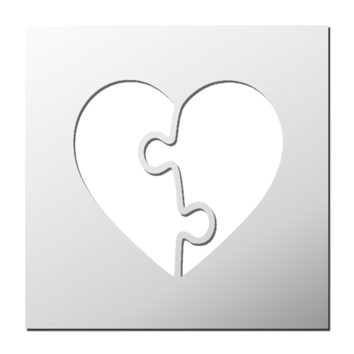 Pochoir Coeur Puzzle | Le Monde du Pochoir