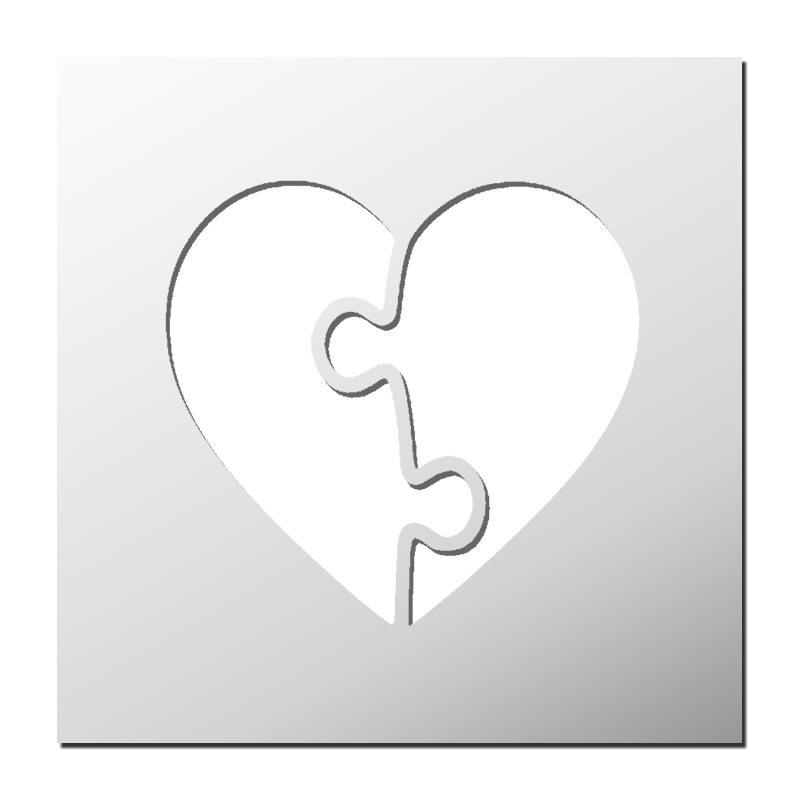 Pochoir Coeur Puzzle | Le Monde du Pochoir