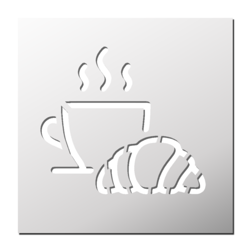 Pochoir Café Croissant | Le Monde du Pochoir