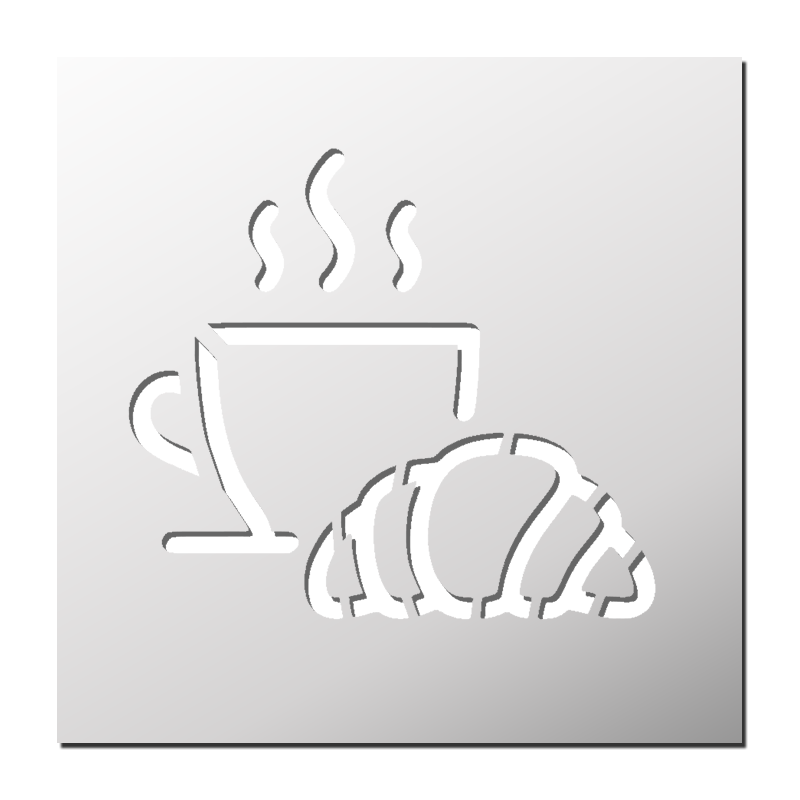 Pochoir Café Croissant | Le Monde du Pochoir