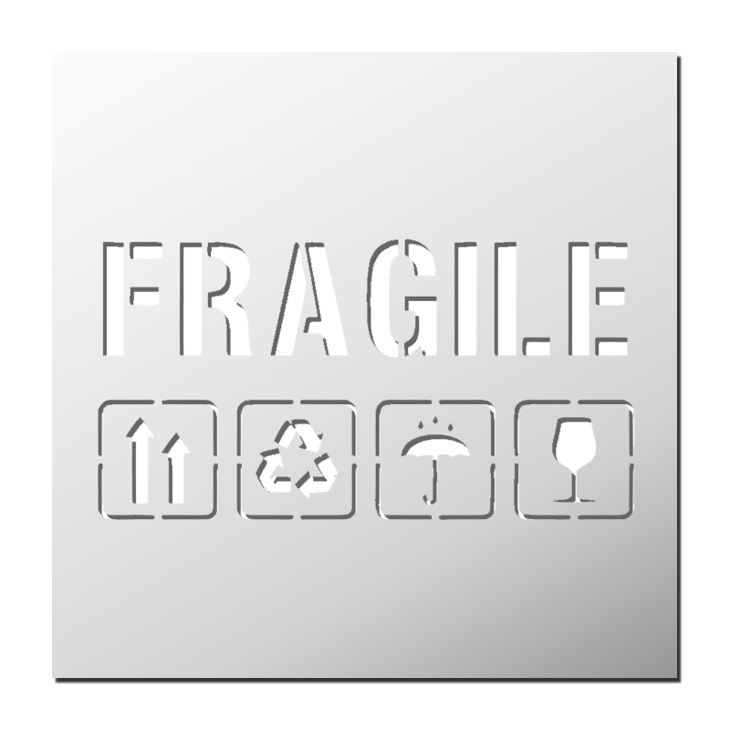 Pochoir Marquage Fragile | Le Monde du Pochoir